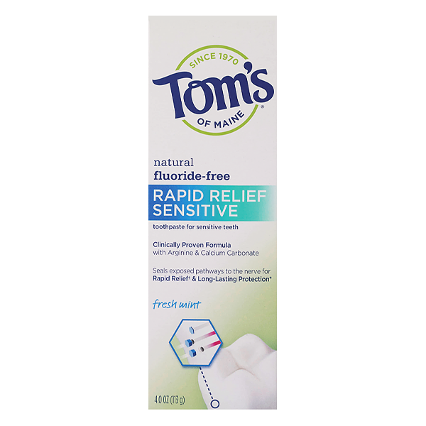 Toms of Maine Fluoride-Free Rapid Relief Sensitive Toothpaste - Mint - 4oz